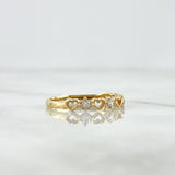 Anillo Corazones 1.6gr / T6 / Circones Blancos Oro Amarillo