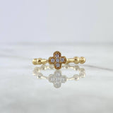 Anillo Cruz Esferas 2.4gr / T6 1/2 / Circones Blancos Oro Amarillo