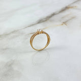 Anillo Solitario Nudo 2.15gr / T7 3/4 / Circones Blancos Oro Amarillo ©