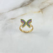 Anillo Mariposa 2.45gr / T5 3/4 / Circones Verdes Fucsias Azules Oro Amarillo ©