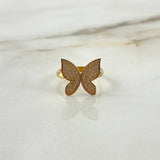 Anillo Mariposa 2.45gr / T5 1/4 / Circones Blancos Oro Amarillo ©