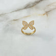 Anillo Mariposa 2.45gr / T5 1/4 / Circones Blancos Oro Amarillo ©