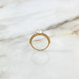 Anillo Solitario  2gr / T5 1/2 / Circones Blancos Oro Amarillo ©