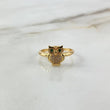 Anillo Buho 2.75gr / T6 1/2 / Circones Verdes Blancos Oro Amarillo ©