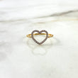 Anillo Silueta Corazon 1.4gr / T6 3/4 / Circones Blancos Dos Oros Amarillo Blanco ©