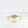 Anillo Corazones 1.6gr / T7 / Circones Blancos Oro Amarillo