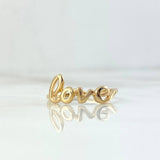 Anillo Love 1.6gr / T7 / Oro Amarillo ©