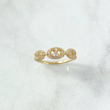 Anillo GC 1.8gr / T6 3/4 / Circones Blancos Oro Amarillo ©