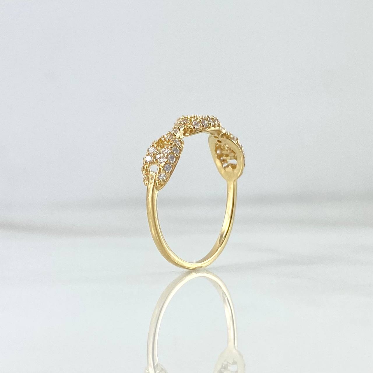 Anillo GC 1.8gr / T6 3/4 / Circones Blancos Oro Amarillo ©