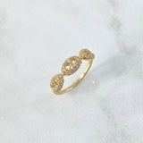 Anillo GC 1.8gr / T6 3/4 / Circones Blancos Oro Amarillo ©