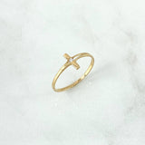 Anillo Cruz 0.95gr / T7 3/4 / Circon Blanco Oro Amarillo ©