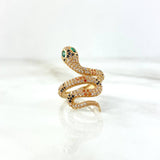 Anillo Serpiente 5.3gr / T6 / Circones Blancos-Negros-Verdes- Naranja Oro Amarillo ©