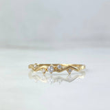 Anillo Halo Ramificado 0.9gr / T7 / Circones Blancos Oro Amarillo ©