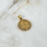 Dije Medalla San Benito 8.1gr / 4cm / Circones Blancos Oro Amarillo ©