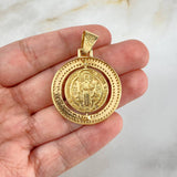 Dije Medalla San Benito 8.1gr / 4cm / Circones Blancos Oro Amarillo ©