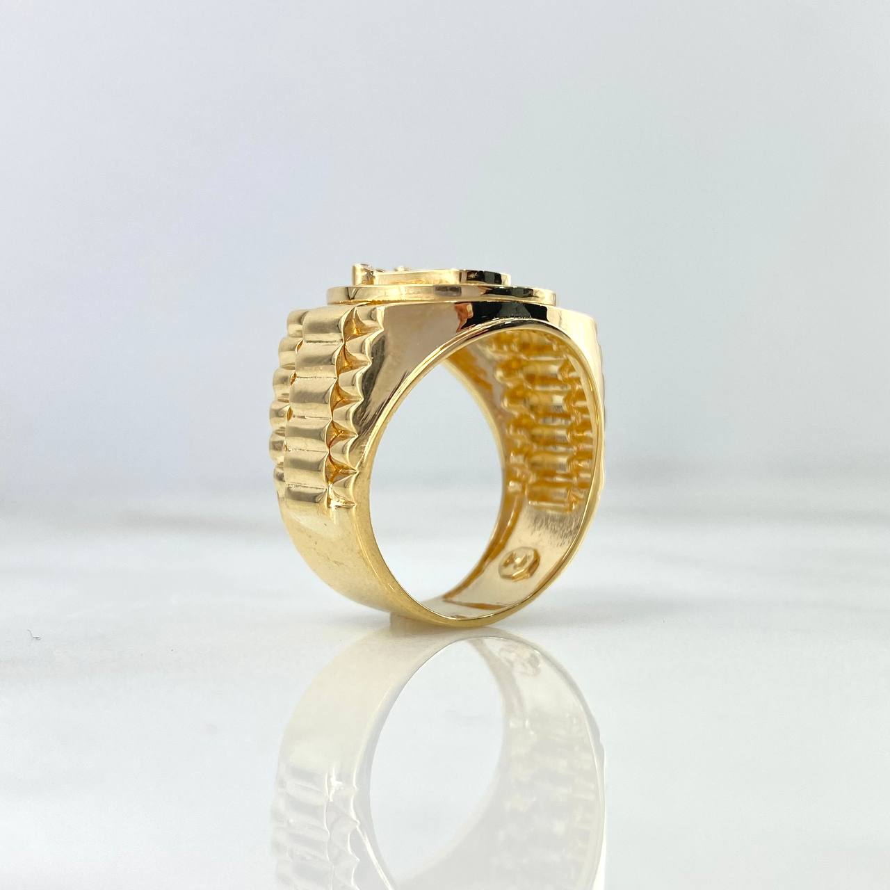 Anillo Correa RX 10.4gr / T12 / Circones Blancos Oro Amarillo