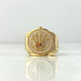 Anillo Correa RX 10.4gr / T11 1/2 / Circones Blancos Oro Amarillo