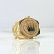 Anillo Correa RX 7.4gr / T8 3/4 / Circones Blancos Oro Amarillo ©