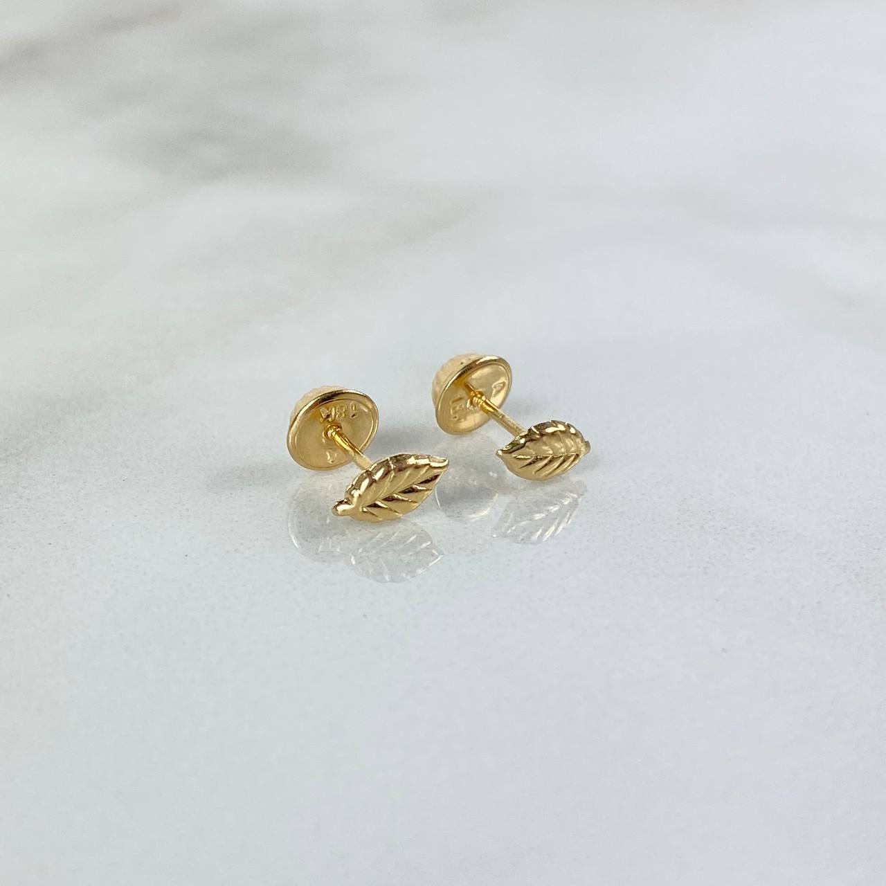 Topos Hoja 0.5gr / 6mm Silueta Oro Amarillo 18K