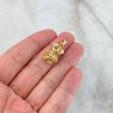 Dije Oso 3.5gr / 2.5cm / Circones Blancos-Negros Oro Amarillo *