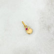 Dije Manzana 0.3gr / 1.5cm Circon Fucsia  Oro Amarillo