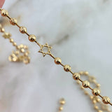 Cadena Militar Estrellas 15.3gr / 50cm / 3mm Diamantada-Lisa Oro Amarillo Nac.Esp