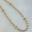 Cadena Militar Estrellas 15.3gr / 50cm / 3mm Diamantada-Lisa Oro Amarillo Nac.Esp