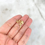 Dije Tres Gracias 1.6gr / 1.7cm / (Cruz-Corazón-Ancla) Oro Amarillo