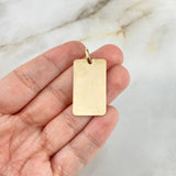 Dije Placa Rectangular 2.8gr / 3.4cm / 2.8mm*1.6mm Bordes Curvos Oro Amarillo