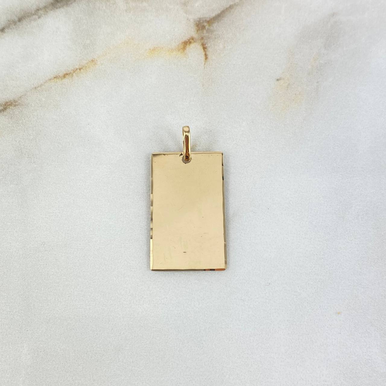 Dije Placa Rectangular 2.7gr / 3.2cm / 2.6mm*1.6mm Oro Amarillo