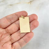 Dije Placa Rectangular 2.75gr / 3.4cm / 2.8mm*1.6mm Oro Amarillo