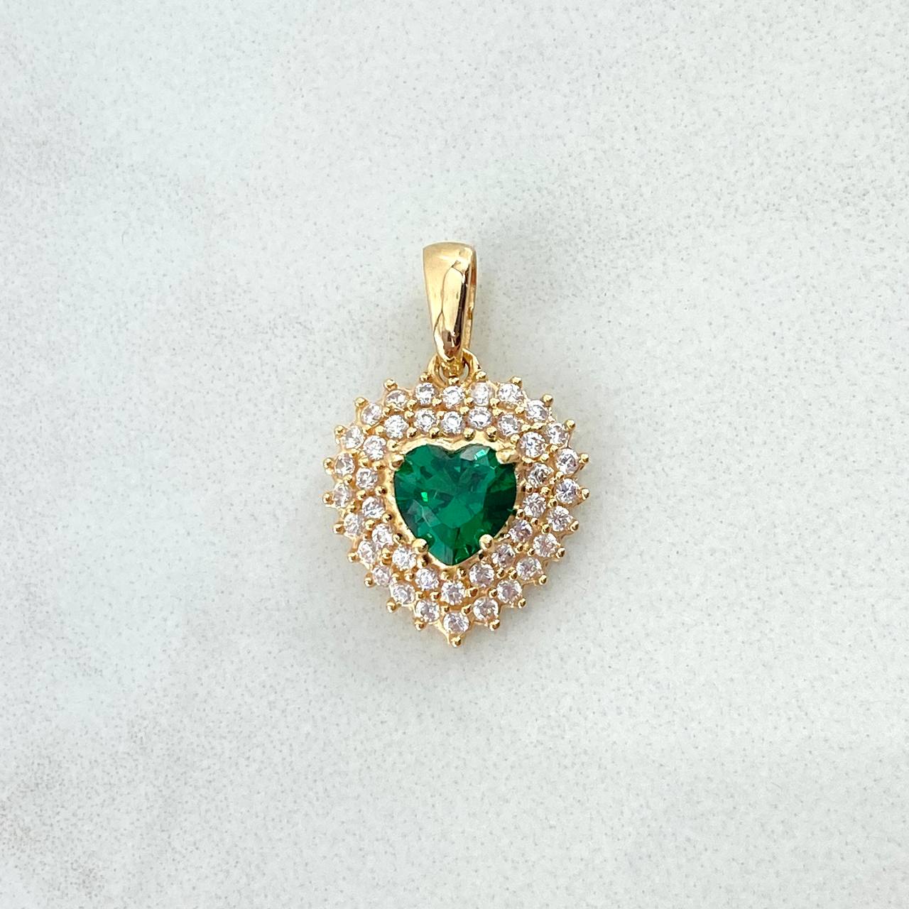 Dije Corazon 2.4gr / 2cm / Circones Blancos Verde Oro Amarillo *