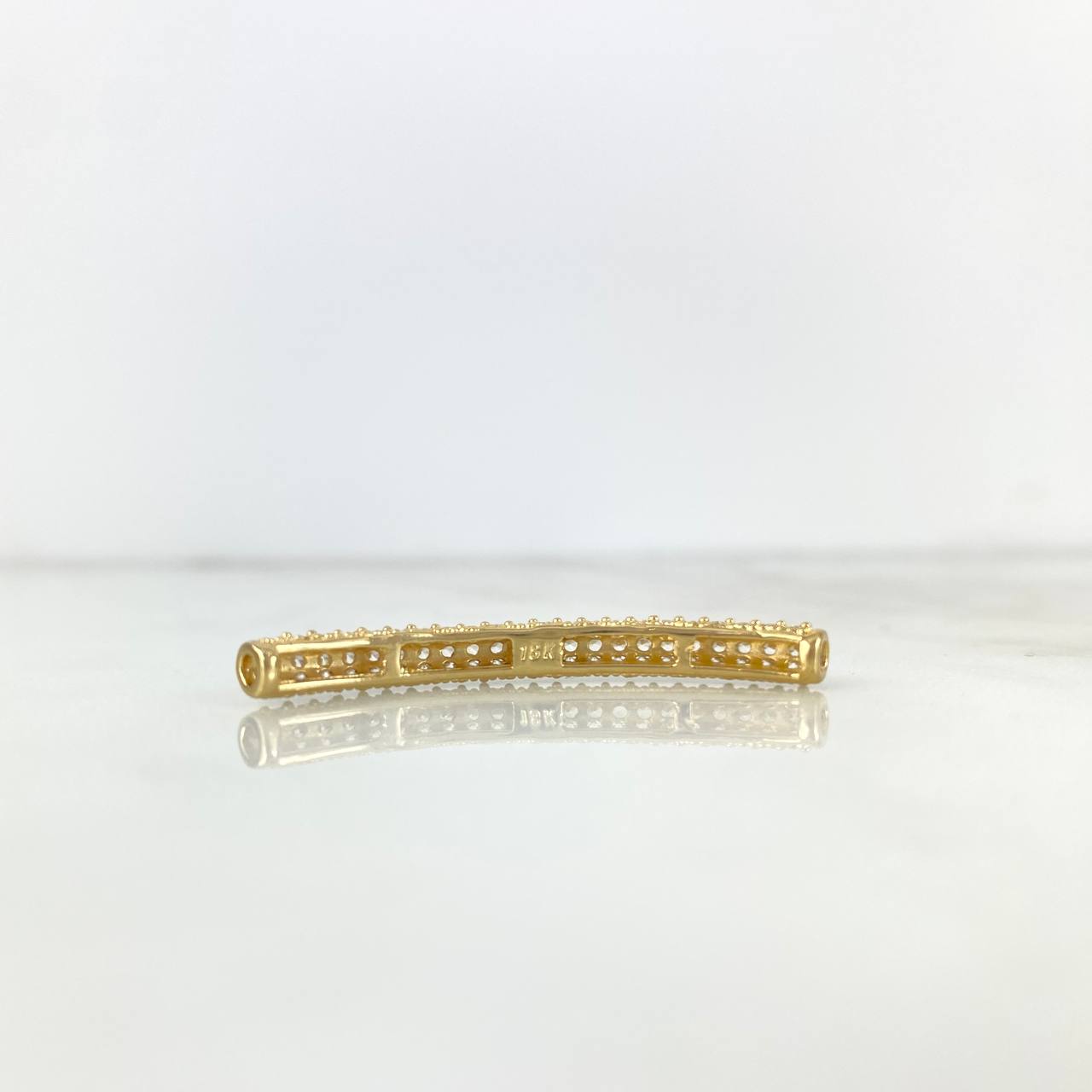 Herraje Tubular 3.1gr / 3.8cm / Circones Blancos Oro Amarillo 18K