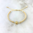 Pulsera Beige Sol Troquelado 0.65gr / 4mm-3mm Bolas Lisas 4 und Oro Amarillo *