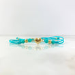 Pulsera Celeste Corazon Neo Troquelado 0.6gr / 4mm-3mm Bolas Lisas 4 und Oro Amarillo *