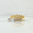 Anillo Corona Real Doble Solitario 4.85gr / T8 1/4 / Circones Blancos Dos Oros Amarillo Blanco