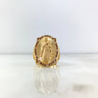 Anillo Virgen del Carmen 14.9gr / T10 3/4 / Circones Blancos-Cafés Oro Amarillo