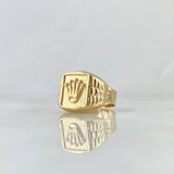 Anillo Sello Rectangulo Corona RX 3.55gr / T11 / Texturizado Oro Amarillo 18K *