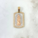 Dije Virgen Guadalupe 12.65gr / 4.8cm / Circones Blancos Tres Oros