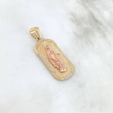 Dije Virgen Milagrosa 7.25gr / 4cm / Circones Blancos Dos Oros Amarillo Rosa