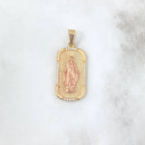 Dije Virgen Milagrosa 7.25gr / 4cm / Circones Blancos Dos Oros Amarillo Rosa