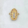 Herraje Virgen Guadalupe Silueta Basteada 5.15gr / 2.4cm / Circones Rosa Verdes Blancos Oro Amarillo 18K *