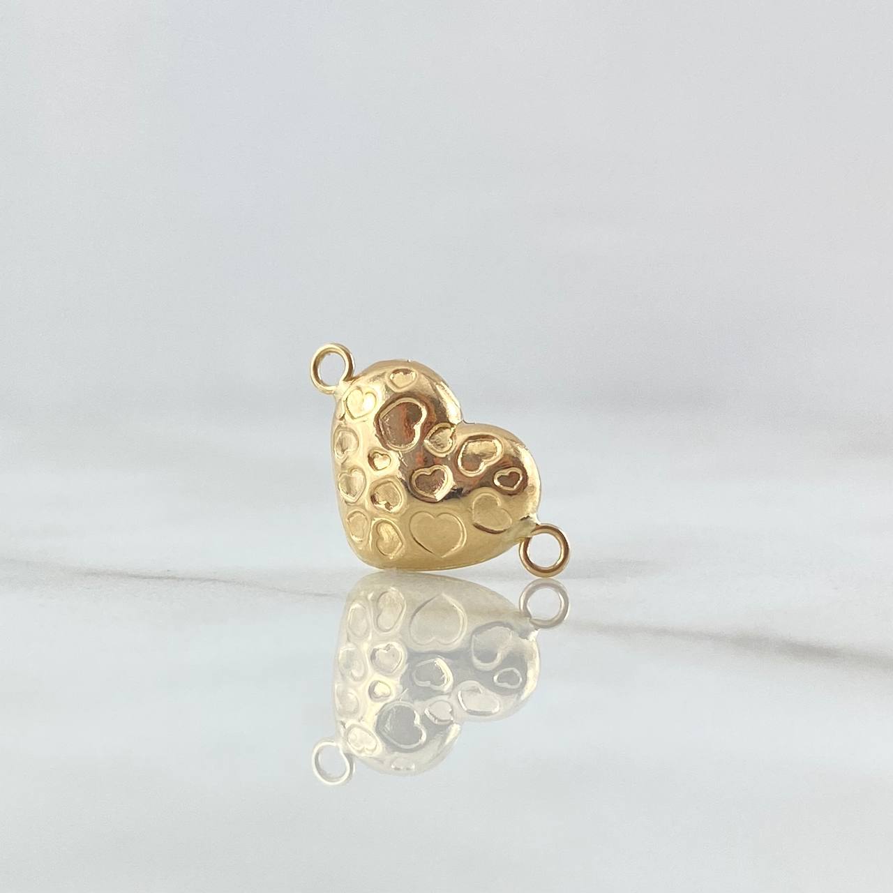 Herraje Corazón Tallado 0.75gr / 1.8cm / Troquelado Relieve Oro Amarillo 18K *