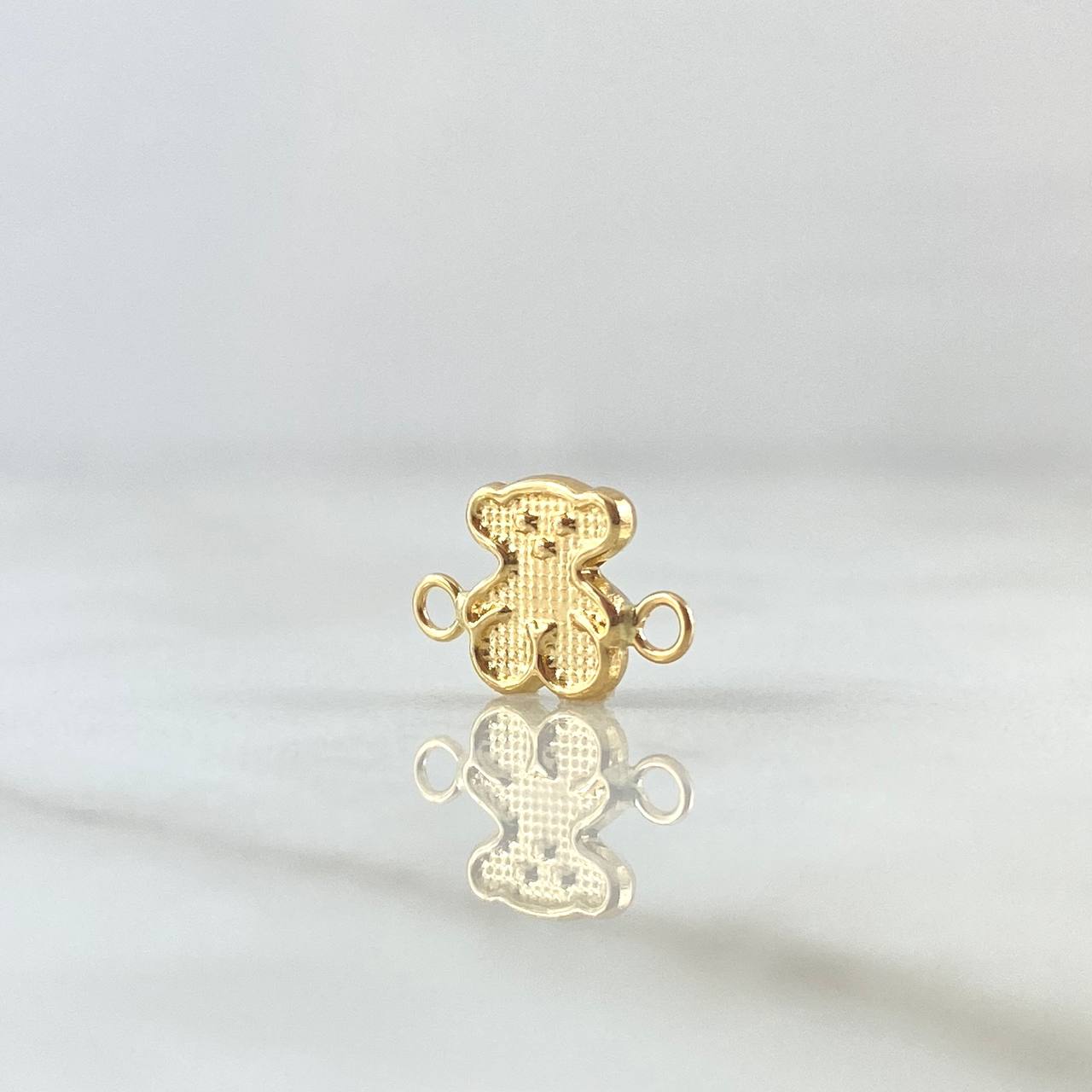 Herraje Oso TS 0.4gr / 1.3cm / Texturizado Oro Amarillo 18K *