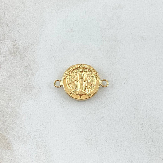 Herraje Virgen Milagrosa 0.8gr / 1.6cm / Circulo Texturizado Oro Amarillo 18K *