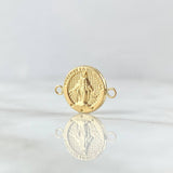 Herraje Virgen Milagrosa 0.8gr / 1.6cm / Circulo Texturizado Oro Amarillo 18K *