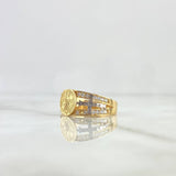 Anillo San Benito Empalmado 5.7gr / T11 / Cruces Basteadas Circones Blancos Dos Oros Amarillo Blanco *