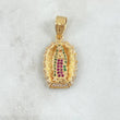 Dije Virgen Guadalupe Silueta Doble 3.85gr / 3.9cm / Circones Blancos Verdes Fucsia Oro Amarillo 18K ©