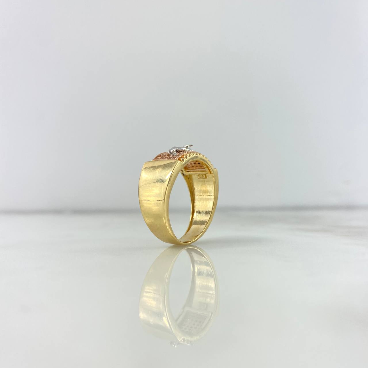 Anillo Pantera 8.4gr / T9 1/4 / Circones Blancos Tres Oros