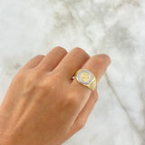 Anillo Corona RX 6.1gr / T9 3/4 / Circones Blancos Dos Oros Amarillo Blanco